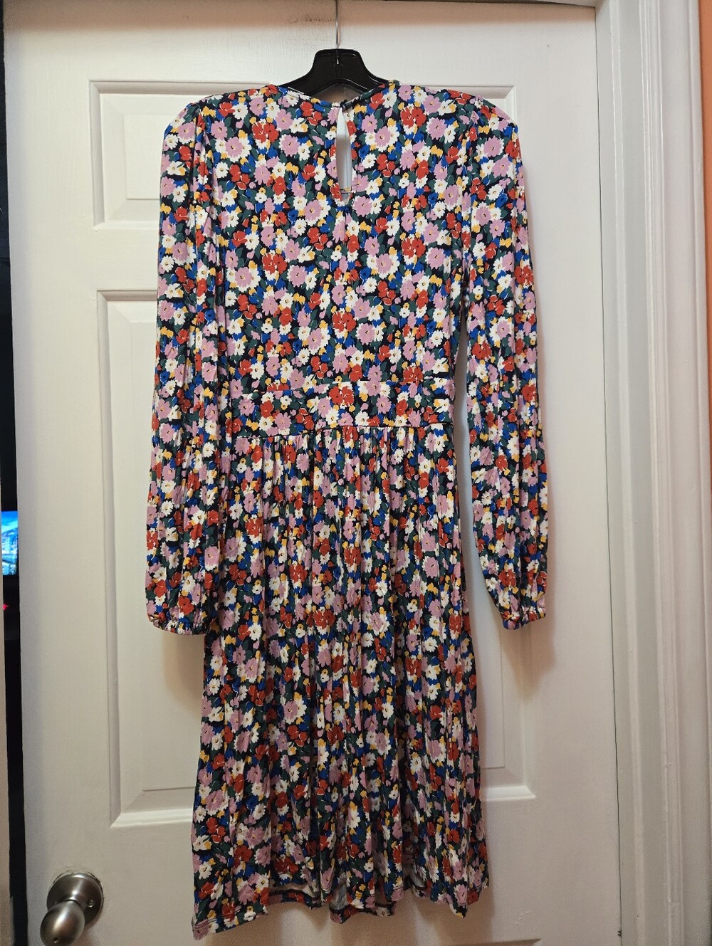 Boden Navy Floral Long-Sleeve Dress
